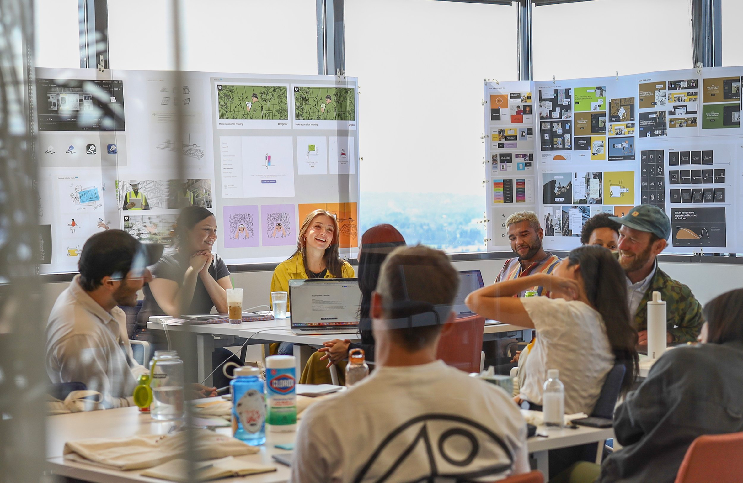 Dropbox design team in a critique